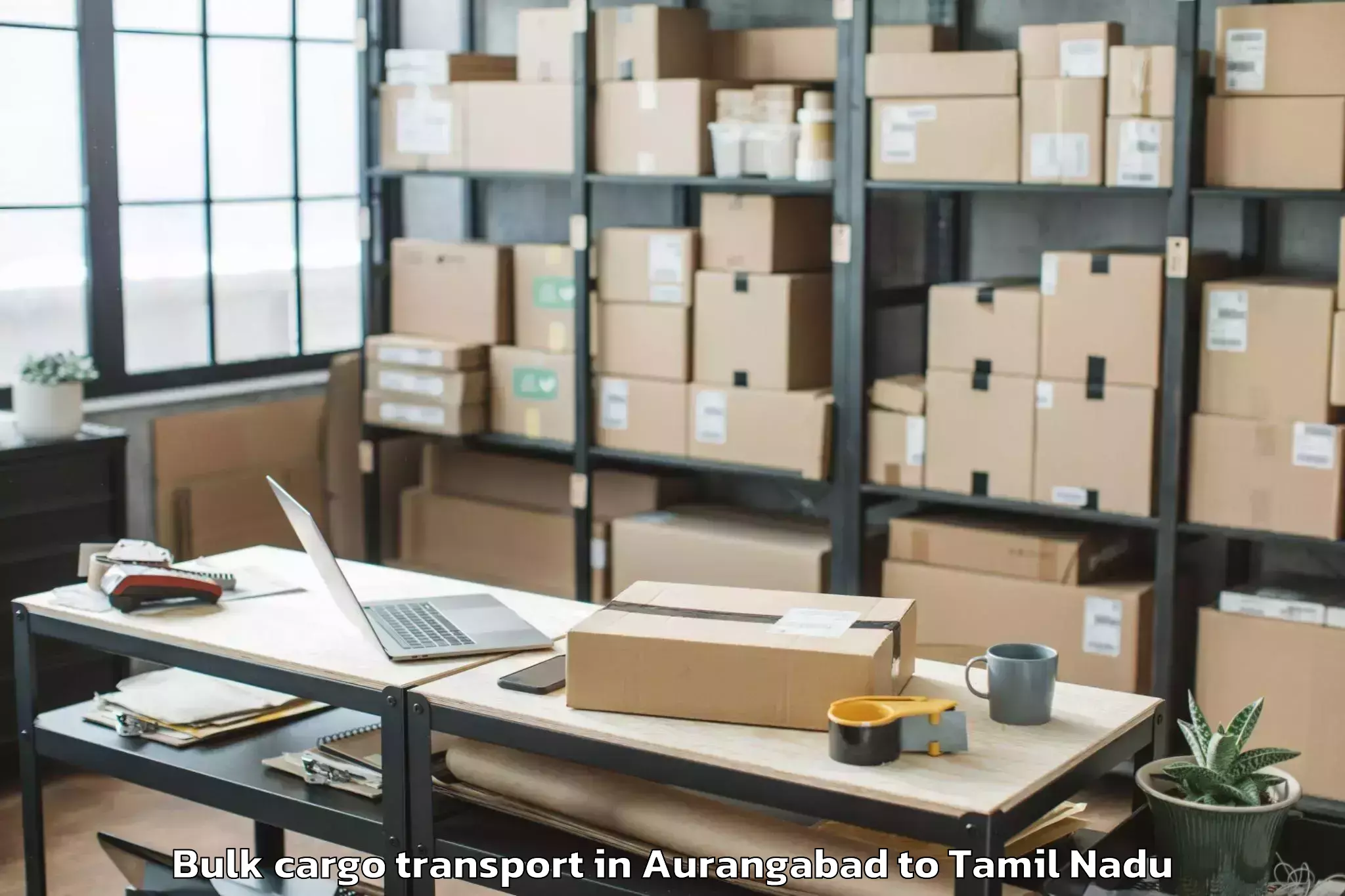 Reliable Aurangabad to Guindy Thiru Vi Ka Estate Bulk Cargo Transport